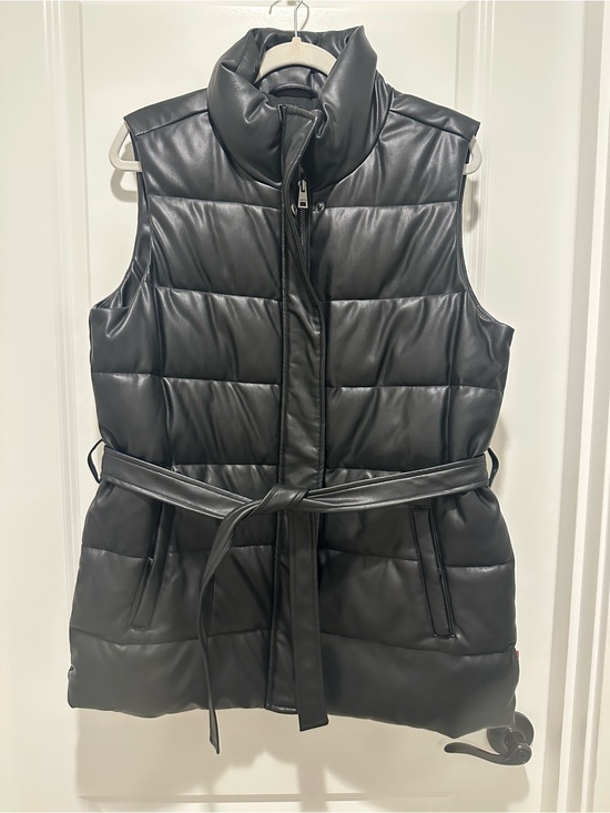 Levi's Jackets & Blazers - Levi's Black Quilted Faux-Leather Belted Vest